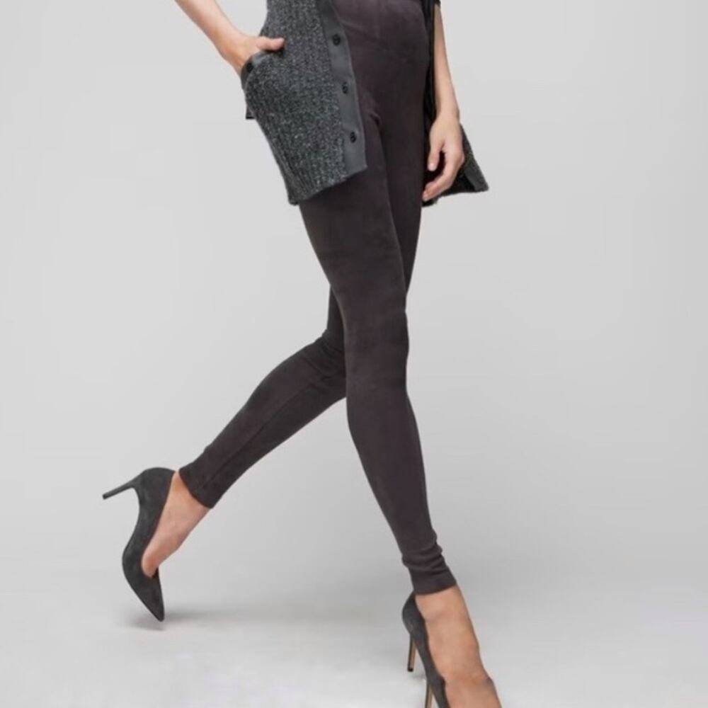 WHBM Blackened Pearl Ultra Suede Runway Leggings Sz 16L NWT